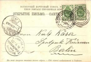 1903 Saint Petersburg, street view with omnibuses and shops, photo