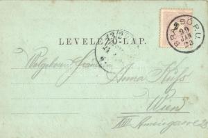 1899 Brassó, Brasov, Kronstadt; Lensor, városi vasút télen / Flachszeile / street, urban railway, wi...