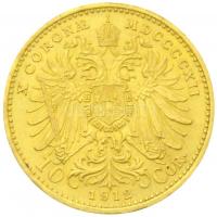 Ausztria 1912. 10K Au "Ferenc József" utánveret (3,36g/0.900) T:1-,2
 Austria 1912. 10 Co...