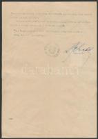 1943 Szombathely, a polgármesteri hivatal által kiállított hatósági vagyoni bizonyítvány Móricz Istv...