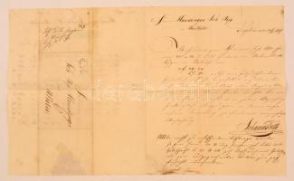 1847 Szeged, Tóth János fejléces számlája, német nyelven