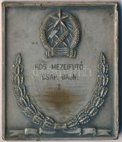 1951. "Honvéd Sportversenyek / Hds, Mezeifutó Csap. Bajn. I." fém plakett, hátlapján graví...