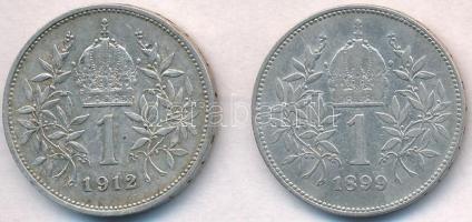 Ausztria 1899-1912. 1K Ag "Ferenc József" (2xklf) T:2 kis patina, apró ph.
Austria 1899-1...