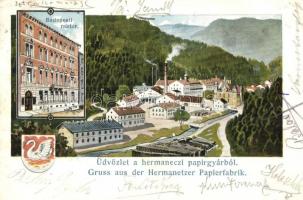 1904 Hermánd, Hermanecz, Harmanec; Papírgyár, Budapesti raktár / paper factory, storage in Budapest s: K. Fuchs (EK)
