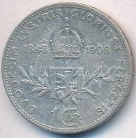 Ausztria 1908. 1K Ag "Ferenc József - Jubileum" T:2,2- 
Austria 1908. 1 Corona Ag "F...