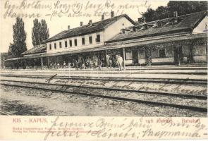 Kiskapus, Copsa Mica; vasútállomás, kiadja Guggenberger Ferenc / railway station