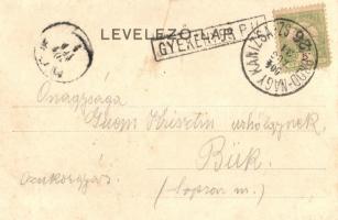 1904 Gyékényes, vasútállomás. Szecessziós keret / Art Nouveau frame  (EK)