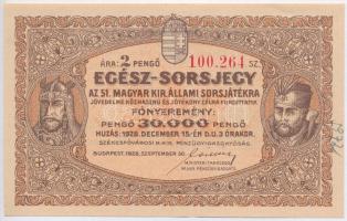 1928. " 51. Magyar Kir. Állami Sorsjátékra" egész sorsjegy 2P T:II