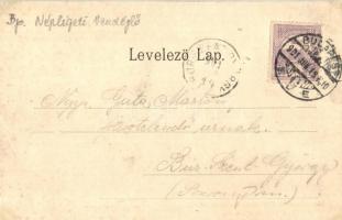 Budapest IX. Népliget, Egy pesti fiáker, Heinczel Mihály Nagvendéglője és Nagy sörcsarnoka a háttérb...