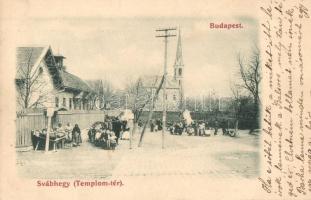 1899 Budapest XII. Svábhegy, Templom tér, piac