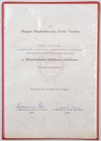 1970. "Felszabadulási Jubileumi Emlékérem" adományozói okirata + DN "Nőszövetség?&quo...