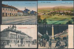 129 db RÉGI magyar és történelmi magyar városképes lap, érdekes, színes anyag; sok vasútállomással, ...