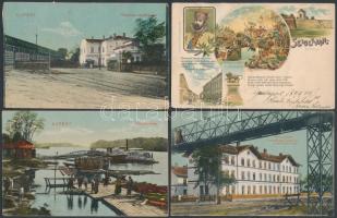 129 db RÉGI magyar és történelmi magyar városképes lap, érdekes, színes anyag; sok vasútállomással, ...