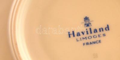 Haviland Limoges mokkás csésze és alj, matricás, jelzett, hibátlan