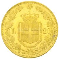 Olaszország 1882R 20L Au "I. Umberto" (6,43g/0.900) T:2 enyhe karc
Italy 1882R 20 Lire Au...
