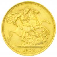 Nagy-Britannia 1958. Sovereign Au "II. Erzsébet" (8g/0.917) T:2 apró ph.
Great Britain 19...