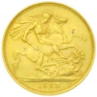Nagy-Britannia 1958. Sovereign Au "II. Erzsébet" (7,99g/0.917) T:2 apró ü.
Great Britain ...