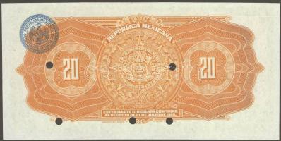Mexikó/Gobierno Constitucionalista 1915. 20P "SPECIMEN 000" T:I R!