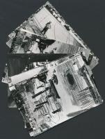 1975 Budapest, Nagyvárad téri építkezés, 21 db vintage fotó, 9x13 cm