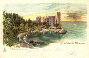 Trieste, Triest; Castello Miramare / castle, F. Schmuck litho (EK)