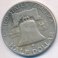 Amerikai Egyesült Államok 1952. 1/2$ Ag "Franklin" T:2- 
USA 1952. 1/2 Dollar Ag "Fr...