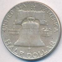 Amerikai Egyesült Államok 1961D 1/2$ Ag "Franklin" T:2- 
USA 1961D 1/2 Dollar Ag "Fr...