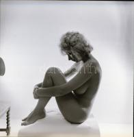 cca 1986 Akt fotók lányokról, 13 db vintage negatív, 6x6 cm