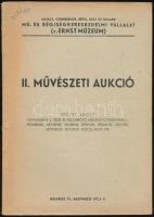1946 II. Művészeti Aukció. Fényes Adolf hagyatékának II. része és különböző magángyűjteményekből: festmények, metszetek, szobrok, könyvek, kéziratok, ezüstök, szőnyegek, bútorok, porcellánok. Budapest, 1946, Mű és Régiségkereskedelmi Vállalat. Kiadói papírkötés, ceruzás bejegyzésekkel, egyébként jó állapotban.