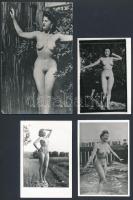 4 db erotikus fotó, egy részük hátulján feliratozva, különböző méretben