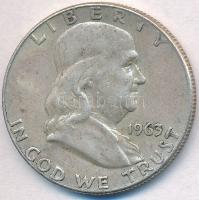 Amerikai Egyesült Államok 1963D 1/2$ Ag "Franklin" T:2 USA 1963D 1/2 Dollar Ag "Franklin" C:XF