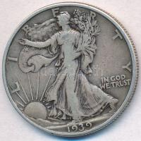 Amerikai Egyesült Államok 1939. 1/2$ Ag "Walking Liberty" T:2-,3 USA 1939. 1/2 Dollar Ag "Walking Liberty" C:VF,F