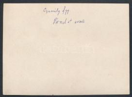 Csanády főhadnagy századot vezet, fotó, hátulján feliratozva, 8,5×12 cm