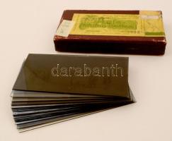 cca 1920 Sztereo negatívok és sztereo pozitív képek üveglemezeken, 16 db vintage felvétel ismeretlen...