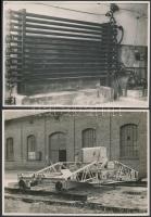 cca 1920 Budapest, Röck István Gépgyára, 5 db vintage fotó, kettő hideg pecséttel jelzett, 12x16 cm