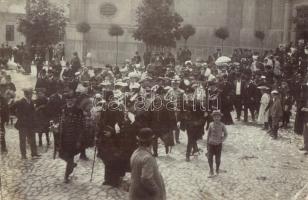 1907 Miskolc, református templom, vármegyei nemesurak, photo (EK)