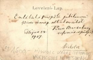 1907 Miskolc, református templom, vármegyei nemesurak, photo (EK)