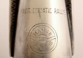 "VIII. International Cordatic Rallye - Magyar Autóklub" feliratú fém emléktárgy (díj?), m:...