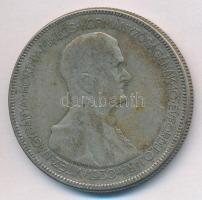 1930. 5P Ag "Horthy jobbra" T:3 patina  Adamo P8