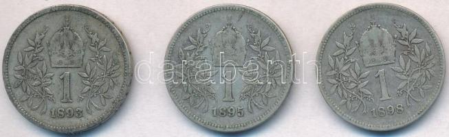 Ausztria 1893-1898. 1K Ag "Ferenc József" (3xklf) T:2-,3 patina
Austria 1893-1898. 1 Coro...