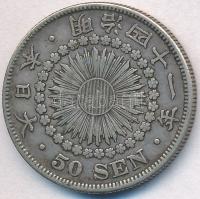 Japán 1908. 50s Ag "Meidzsi" T:2
Japan 1908. 50 Sen Ag "Meiji" C:XF
Krause KM#...