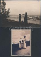 1911 és 1920 Budapesti panorámák, 2 db vintage fotó Kerny István (1879-1963) hagyatékából, 11x8 cm és 10,5x16 cm