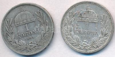 1893KB-1915KB 1K Ag "Ferenc József" (2x) T:2,2-
