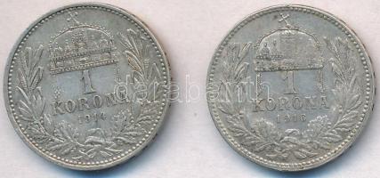 1914KB-1916KB 1K Ag "Ferenc József" (2x) T:2