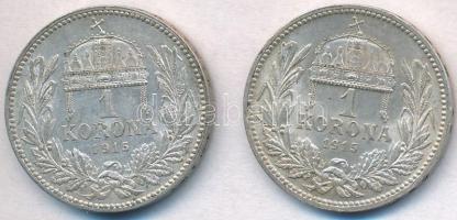 1915KB 1K Ag "Ferenc József" (2x) T:1-,2