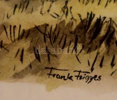 Frank jelzéssel: Lápos vidék. Akvarell, papír, üvegezett keretben, 35×48 cm