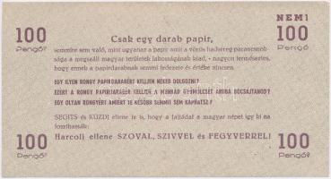 1944. 100P "A Vörös Hadsereg Parancsnoksága" propagandanyomat, hátlapján szöveggel T:II-,I...