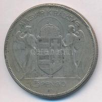 1930. 5P Ag "Horthy jobbra" T:3 patina 
Adamo P8