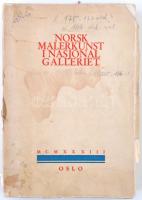 Norsk Malerkunst I Nasjonalgalleriet. Oslo, 1932, Mittet&Co. Forlag. Kiadói papírkötés, fekete-fehér fotókkal illusztrálva, svéd nyelven, kissé viseltes állapotban, szakadt, foltos borítóval, és ceruzás bejegyzésekkel./ Paperbinding, in swedish language, with some damage.