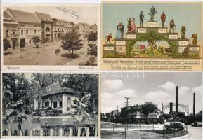 7 db RÉGI és MODERN magyar városképes lap, egy Dreher reklámlappal / 7 pre-1945 and modern Hungarian town-view postcards, with Hungarian beer advertisement card