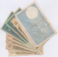 12db-os vegyes külföldi bankjegy tétel, közte Németország / Weimari Köztársaság 1929. 10M, Franciaor...